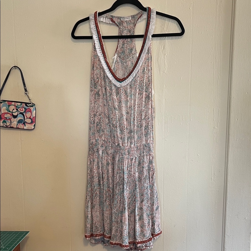 Poupette St. Barth Floral Dress with Red Accents